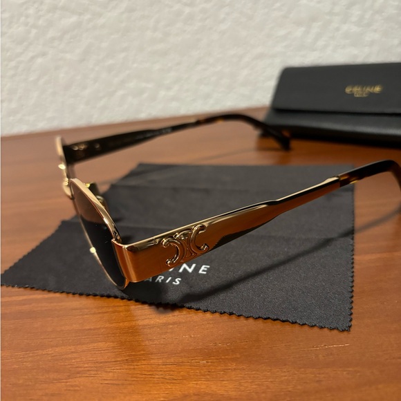 Celine Triomphe Metal Round Sunglasses NEW - Picture 5 of 9